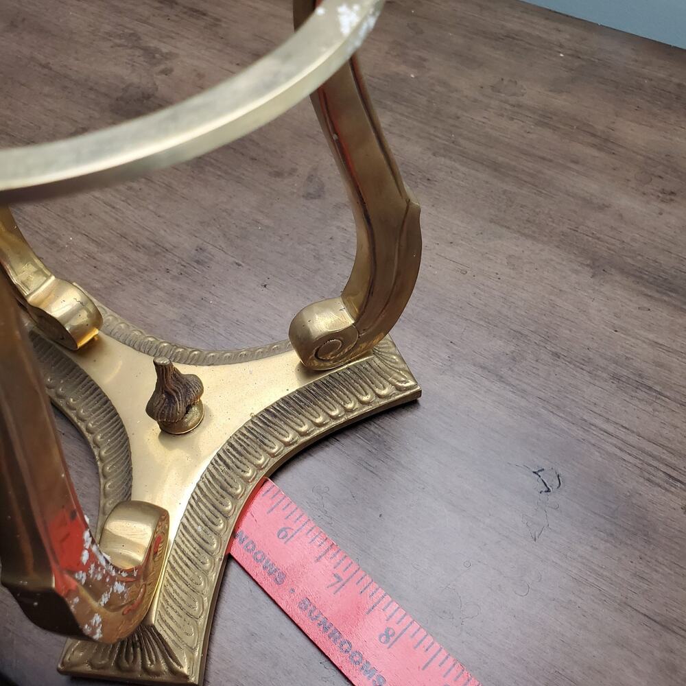 Vintage Brass Plant Stand / Candle Holder Adult's 7.5" Gold India Made MCM Decor - Picture 9 of 10